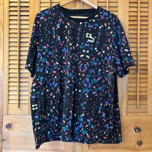 Puma men's Black T-Shirt with Colorful Pattern